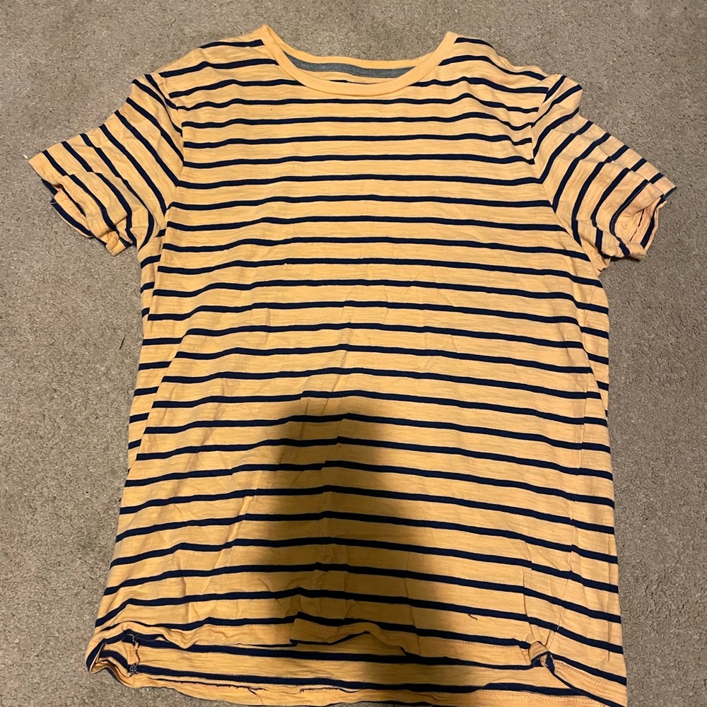 Orange and blue striped shirt